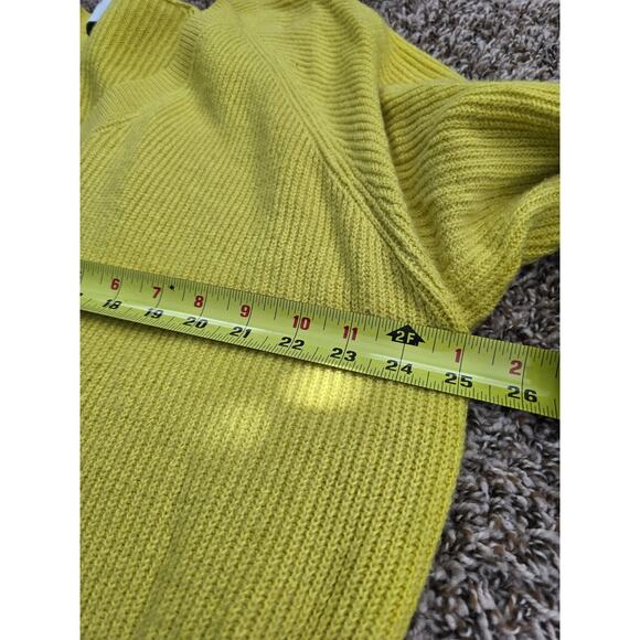 Old Navy XXL Bright Yellow Ribbed V-Neck Sweater Soft Cotton Blend Bold Minimal - Picture 6 of 7